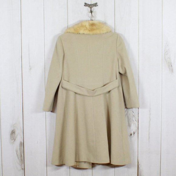 Vintage! JULES MILLER Faux Fur Long Dress Coat L - Picture 5 of 13